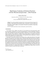 DSpace at VNU: High Energy Scattering of Polarized Nucleons with the Phenomenological Spin – Orbit Potential