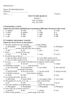 de kiem tra 45 phut tieng anh 10 2012 2013 51355