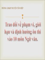 Đề thi môn văn vào lớp 10