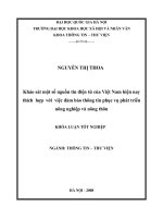 DSpace at VNU: Khảo sát một số nguồn tin điện tử của Việt Nam hiện nay thích hợp với việc đảm bảo thông tin phục vụ phát triển nông nghiệp và nông thôn