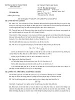 ĐỀ THI và đáp án hóa học đại CƯƠNG 1 