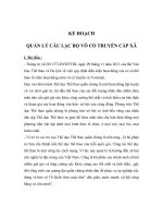 KẾ HOẠCH QUẢN lý câu lạc bộ võ cổ TRUYỀN cấp xã 