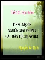 Tuần 29. Đọc thêm: Tiếng mẹ đẻ - nguồn giải phóng các dân tộc bị áp bức