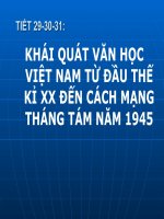 Tuần 1. Khái quát văn học Việt Nam từ Cách mạng tháng Tám năm 1945 đến hết thế kỉ XX