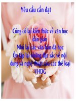 Tuần 11. Ôn tập văn học dân gian Việt Nam