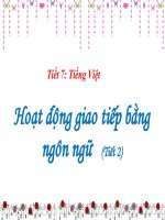 Tuần 2. Hoạt động giao tiếp bằng ngôn ngữ (tiếp theo)