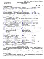 Đề kiểm tra và đáp án môn Anh 3 khối giữa kỳ 1 (Ngày thi: 13 11 và 17 11) | THPT Trung Giã