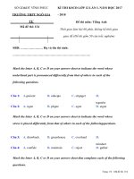 Đề thi thử THPT quốc gia 2018 môn tiếng anh trường THPT ngô gia tự, vĩnh phúc có đáp án (lần 1) 