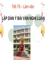 Tuần 27. Lập dàn ý bài văn nghị luận