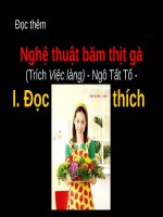 Tuần 12. Đọc thêm: Nghệ thuật băm thịt gà