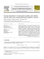 DSpace at VNU: On data-dependence of exponential stability and stability radii for linear time-varying differential-algebraic systems