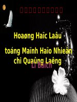 Tuần 15. Tại lầu Hoàng Hạc tiễn Mạnh Hạo Nhiên đi Quảng Lăng (Hoàng Hạc lâu tống Mạnh Hạo Nhiên chi Quảng Lăng)