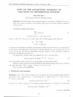 DSpace at VNU: Note on the Asymptotic Stability of Solutions of Differential Systems