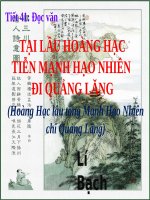 Tuần 15. Tại lầu Hoàng Hạc tiễn Mạnh Hạo Nhiên đi Quảng Lăng (Hoàng Hạc lâu tống Mạnh Hạo Nhiên chi Quảng Lăng)
