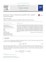 DSpace at VNU: p-harmonic l-forms on Riemannian manifolds with a weighted Poincare inequality