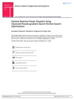 DSpace at VNU: Optimal Reactive Power Dispatch Using Improved Pseudo-gradient Search Particle Swarm Optimization