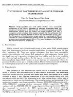 DSpace at VNU: Synthesis of ZnO whiskers by a simple thermal evaporation
