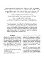 DSpace at VNU: Terminal Pleistocene human skeleton from Hang Cho Cave, northern Vietnam: implications for the biological affinities of Hoabinhian people