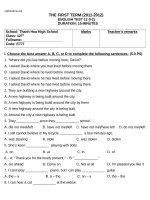 de kiem tra 15 phut tieng anh 12 92064