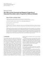 DSpace at VNU: Size effect on the structural and magnetic properties of nanosized perovskite LaFeO 3 prepared by different methods