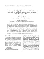 DSpace at VNU: Đánh giá biến động độ che phủ thực vật tại một số khu vực đô thị và ven đô Hà Nội từ tư liệu ảnh vệ tinh LANDSAT đa phổ và đa thời gian