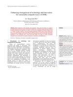 Enhancing management of technology and innovation for sustainable competitiveness of SMEs