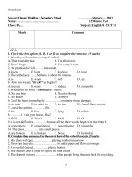 de kiem tra 15 phut tieng anh 8 unit 9 50171