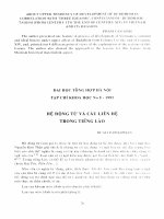 DSpace at VNU: Hệ động từ và câu liên hệ trong tiếng Lào