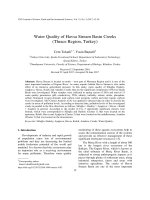 DSpace at VNU: Water Quality of Havsa Stream Basin Creeks (Thrace Region, Turkey)