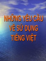 Tuần 25. Những yêu cầu về sử dụng tiếng Việt