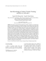 DSpace at VNU: Inert Knowledge in Tertiary Teacher Training and How to Activate it