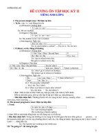 de cuong on hkii ngu phap tieng anh 6 15033