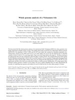 DSpace at VNU: Whole genome analysis of a Vietnamese trio