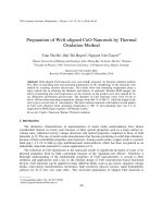 DSpace at VNU: Preparation of Well-aligned CuO Nanorods by Thermal Oxidation Method