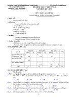 Đề kiểm tra 45 phút chương 2 đại số và giải tích 11 trường THPT Tân Yên 2 – Bắc Giang 