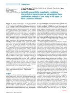 DSpace at VNU: Landslide susceptibility mapping by combining the analytical hierarchy process and weighted linear combination methods: a case study in the upper Lo River catchment (Vietnam)