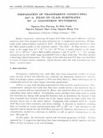 DSpace at VNU: Preparation of transparent conducting Zno:Al films on glass substrates by r.f magnetron sputtering