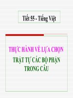 Tuần 14. Thực hành về lựa chọn trật tự các bộ phận trong câu