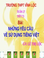 Tuần 25. Những yêu cầu về sử dụng tiếng Việt