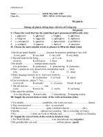 de kiem tra 1 tiet tieng anh 8 cuc hay 98071