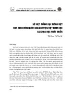 DSpace at VNU: Về việc giảng dạy tiếng Việt cho sinh viên nước ngoài ở Viện Việt Nam học và Khoa học phát triển