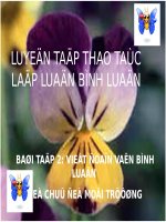 Tuần 28. Luyện tập thao tác lập luận bình luận