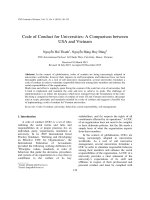 DSpace at VNU: Code of Conduct for Universities: A Comparison between USA and Vietnam