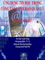 ỨNG DỤNG TIN HỌC TRONG CÔNG TÁC LÃNH ĐẠO QUẢN LÝ Ở CẤP CƠ SỞ