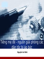 Tuần 29. Đọc thêm: Tiếng mẹ đẻ - nguồn giải phóng các dân tộc bị áp bức