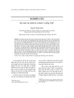 DSpace at VNU: Ba cách xác định từ và hình vị tiếng Việt