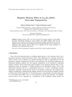 DSpace at VNU: Magnetic Memory Effect in La0.6Sr0.4MnO3 Perovskite Nanoparticles