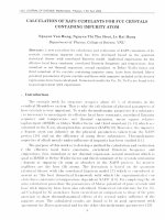 DSpace at VNU: Calculation of XAFS Cumulants for FCC Crystals Containing Impurity Atom