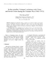 DSpace at VNU: In the crossfire: Vietnam’s relations with China and Soviet Union during the Vietnam War (1965-1972)
