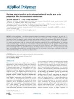 DSpace at VNU: Surface photochemical graft polymerization of acrylic acid onto polyamide thin film composite membranes